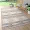 World Rug Gallery Distressed Geometric Indoor/Outdoor Area Rug 8'8" x 12' Beige 8019BEIGE9X12 - alternate 1